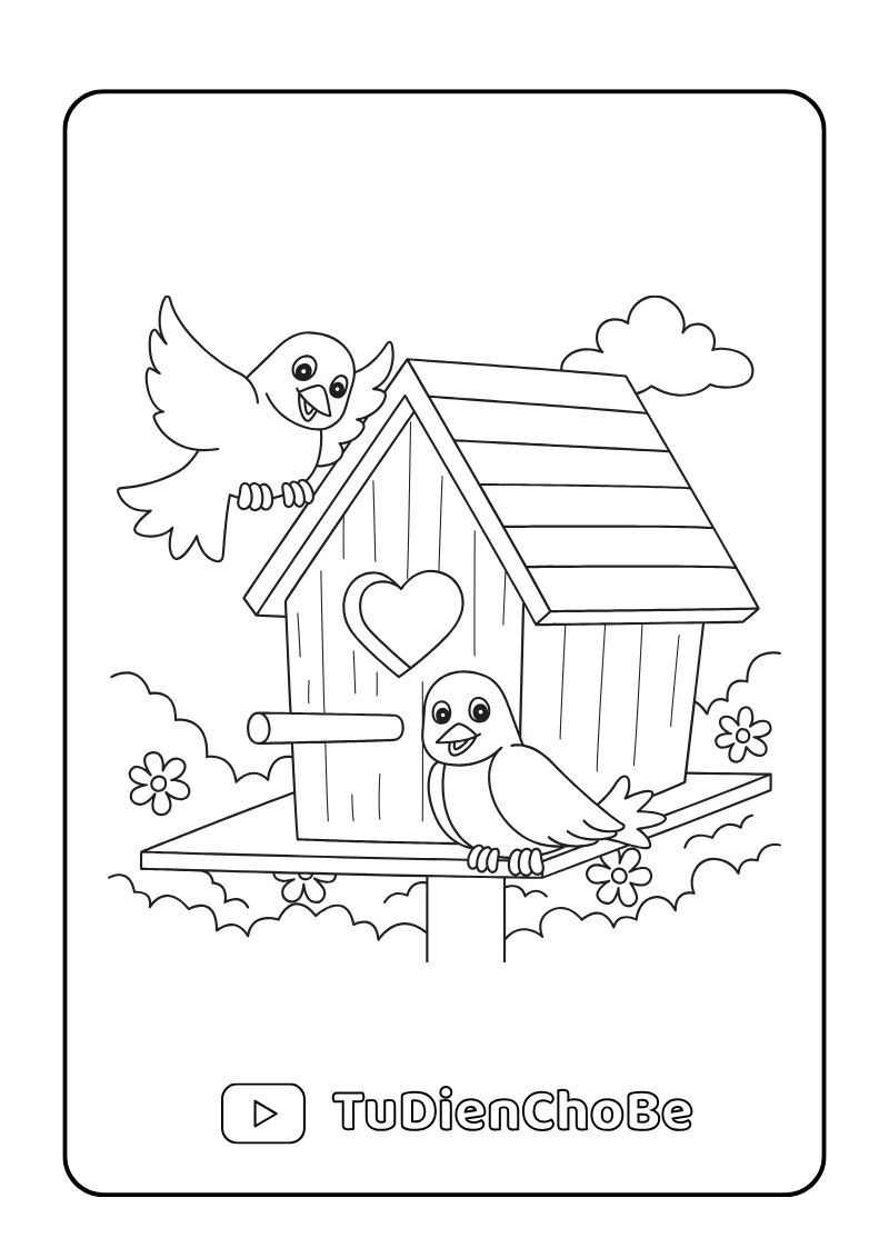 Tranh tô màu các loài chim cho bé, hình vẽ chim dễ thương, rõ nét, miễn phí tải về