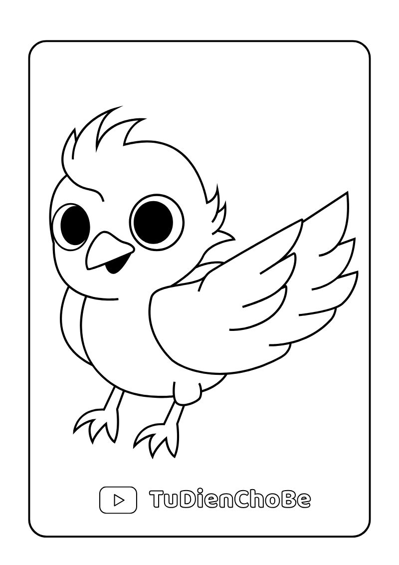 Tranh tô màu các loài chim cho bé, hình vẽ chim dễ thương, rõ nét, miễn phí tải về