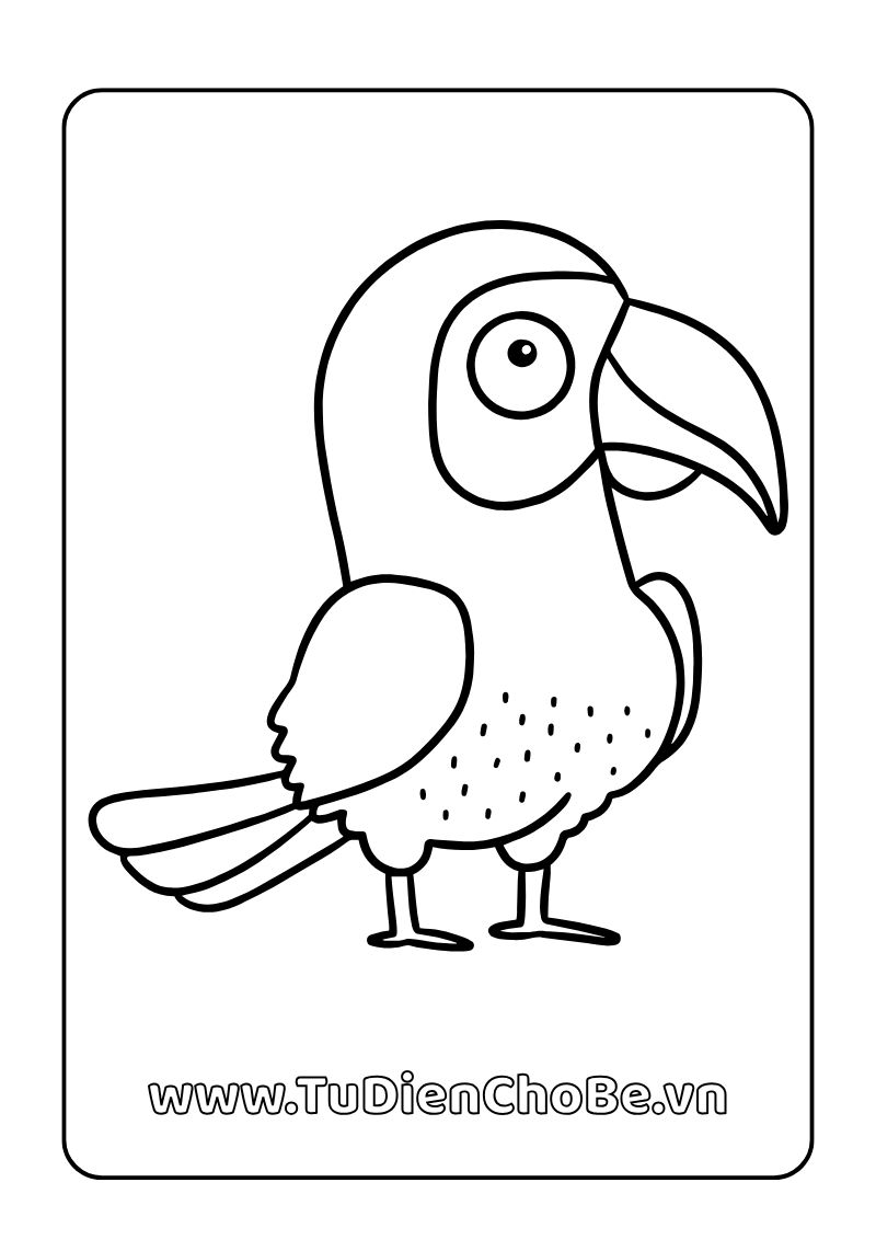 Tranh tô màu các loài chim cho bé, hình vẽ chim dễ thương, rõ nét, miễn phí tải về