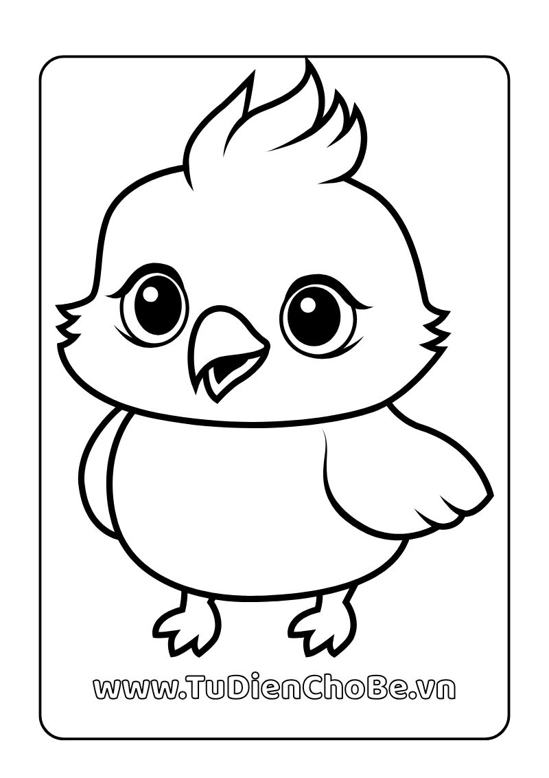 Tranh tô màu các loài chim cho bé, hình vẽ chim dễ thương, rõ nét, miễn phí tải về