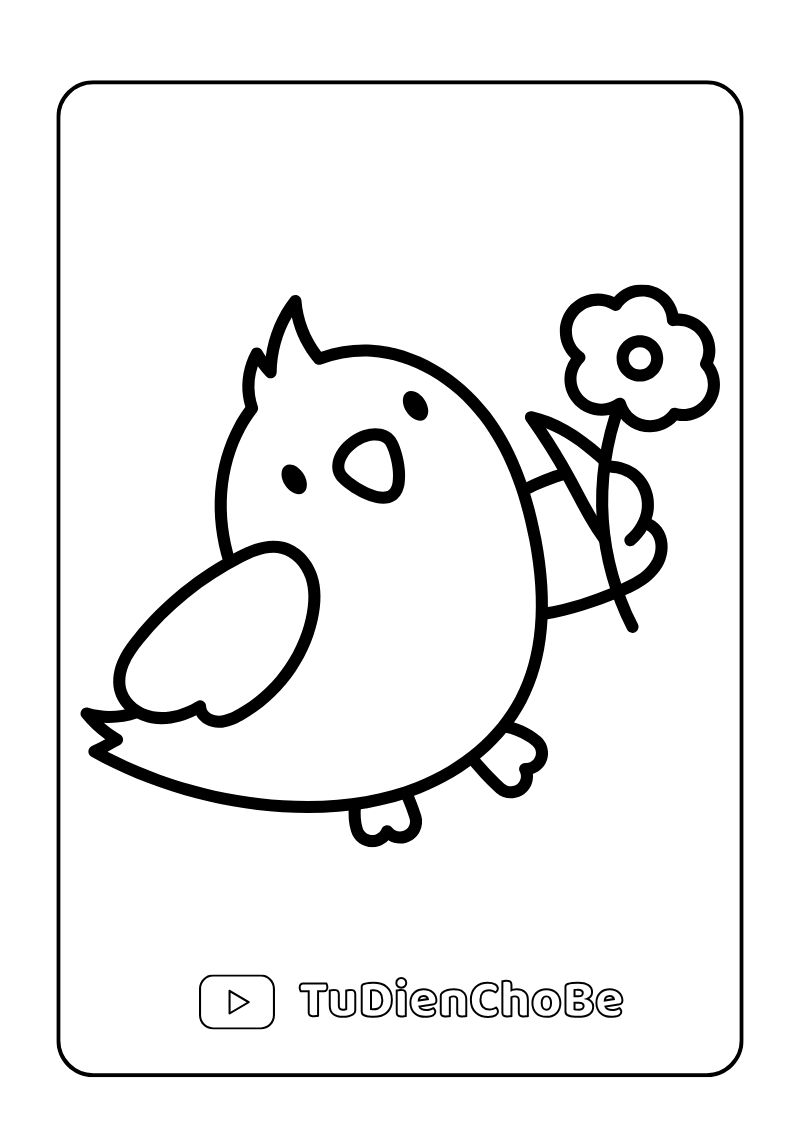 Tranh tô màu các loài chim cho bé, hình vẽ chim dễ thương, rõ nét, miễn phí tải về