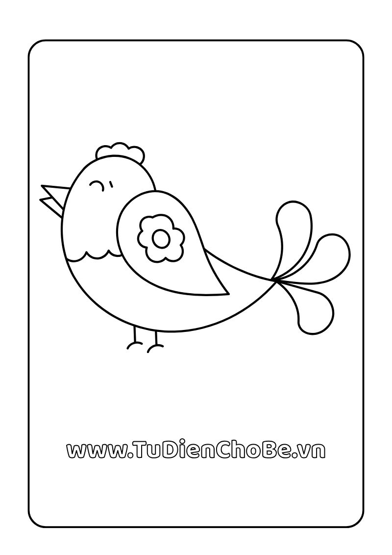 Tranh tô màu các loài chim cho bé, hình vẽ chim dễ thương, rõ nét, miễn phí tải về