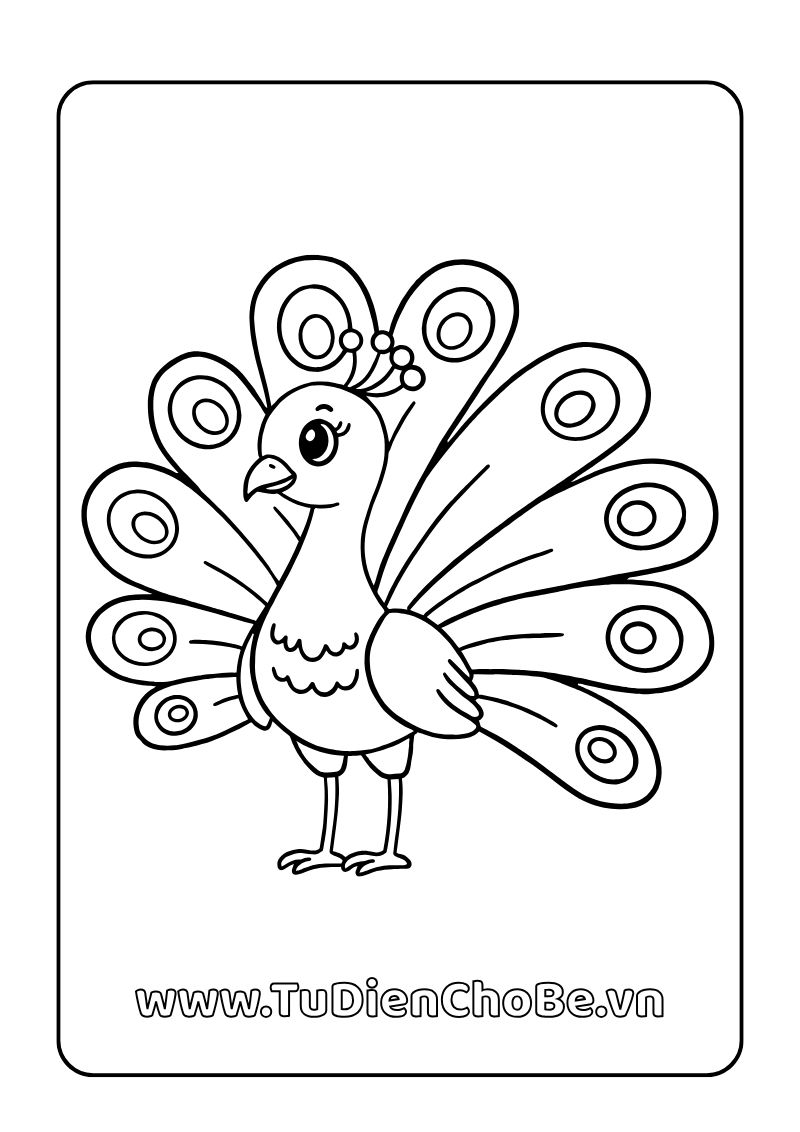 Tranh tô màu các loài chim cho bé, hình vẽ chim dễ thương, rõ nét, miễn phí tải về