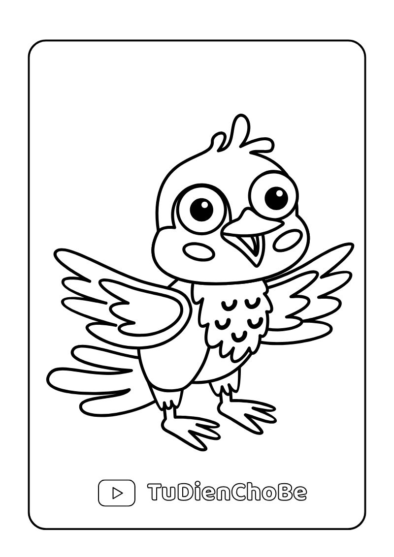 Tranh tô màu các loài chim cho bé, hình vẽ chim dễ thương, rõ nét, miễn phí tải về