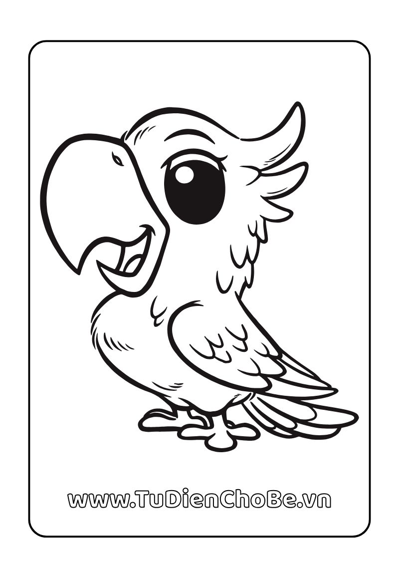 Tranh tô màu các loài chim cho bé, hình vẽ chim dễ thương, rõ nét, miễn phí tải về