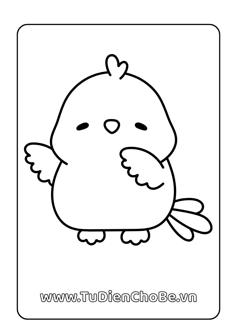Tranh tô màu các loài chim cho bé, hình vẽ chim dễ thương, rõ nét, miễn phí tải về