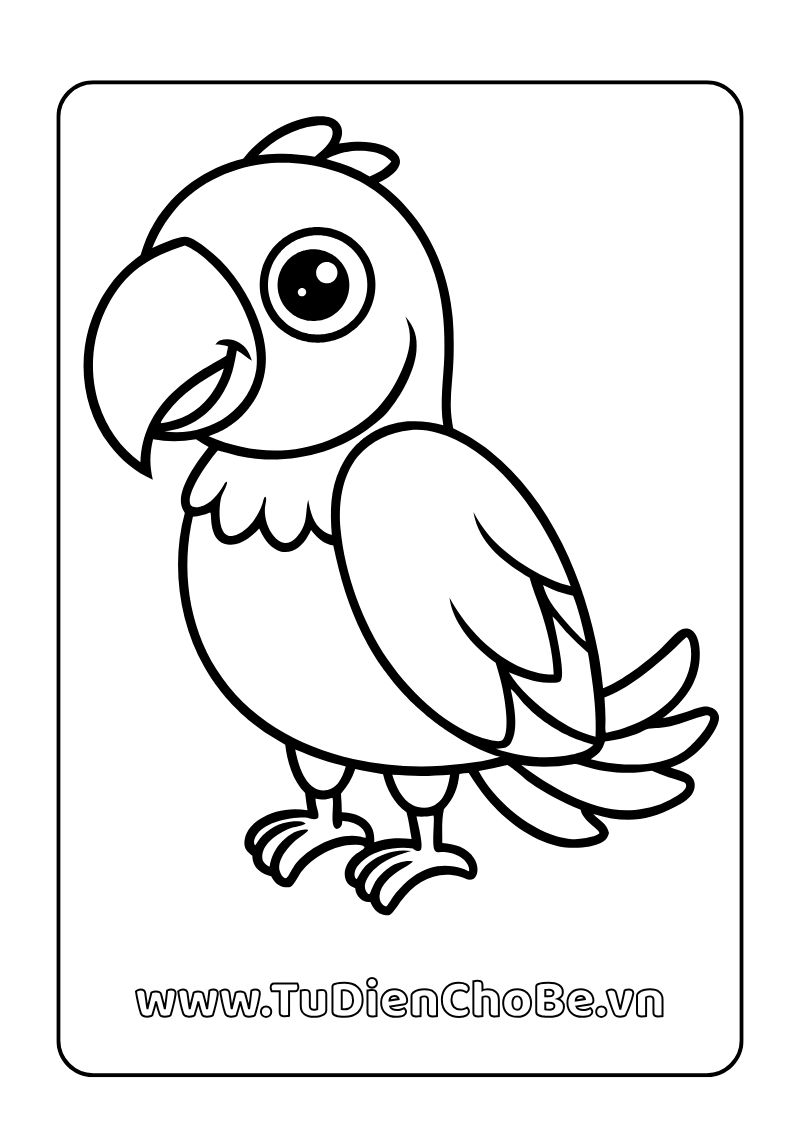 Tranh tô màu các loài chim cho bé, hình vẽ chim dễ thương, rõ nét, miễn phí tải về