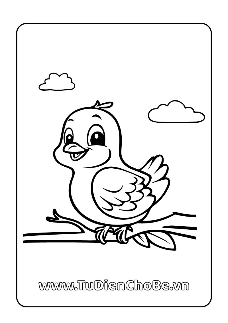 Tranh tô màu các loài chim cho bé, hình vẽ chim dễ thương, rõ nét, miễn phí tải về