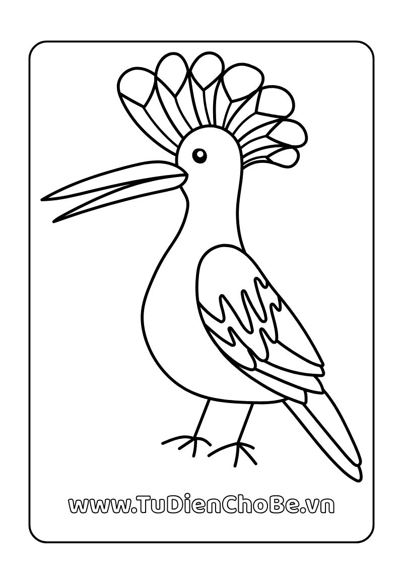 Tranh tô màu các loài chim cho bé, hình vẽ chim dễ thương, rõ nét, miễn phí tải về