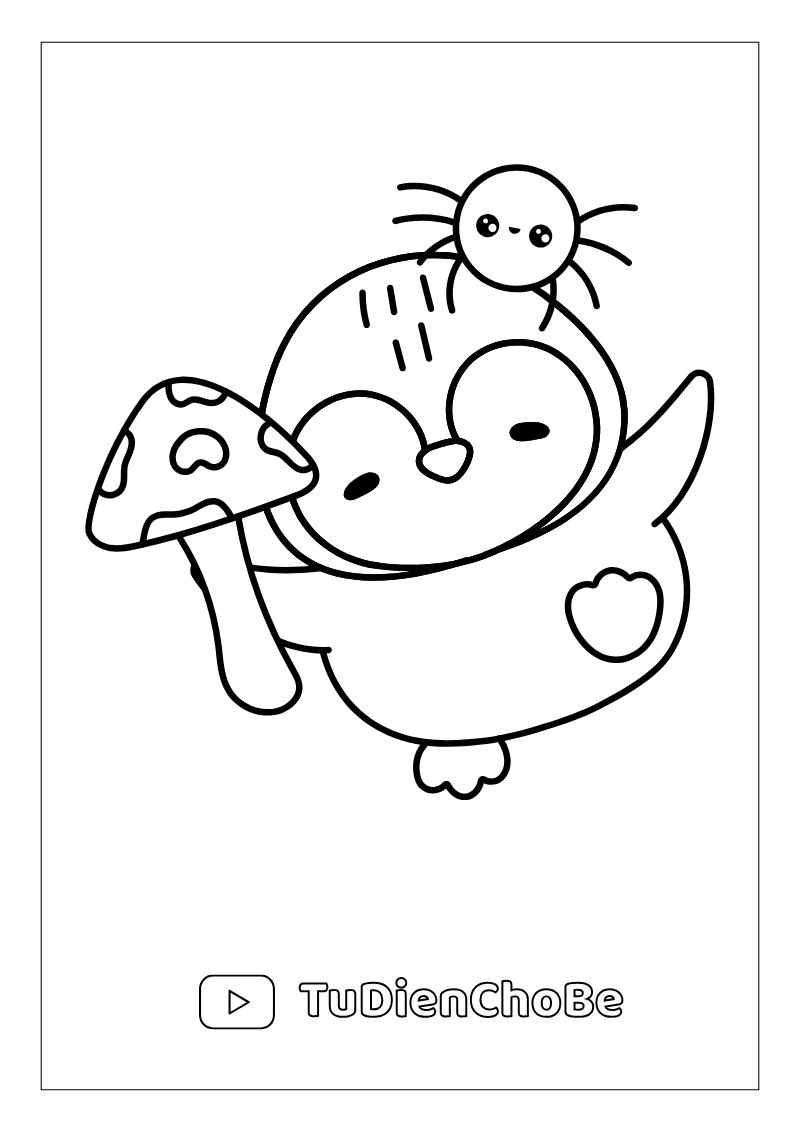 Tranh tô màu chim cánh cụt dễ thương cho bé, hình vẽ rõ nét, dễ tô màu, miễn phí tải về