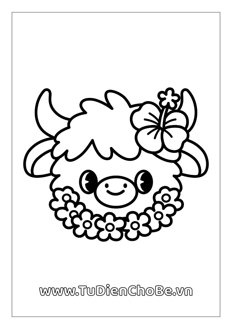 Tranh tô màu con bò dễ thương cho bé – hình con bò ngộ nghĩnh giúp bé học vẽ và nhận biết động vật nông trại