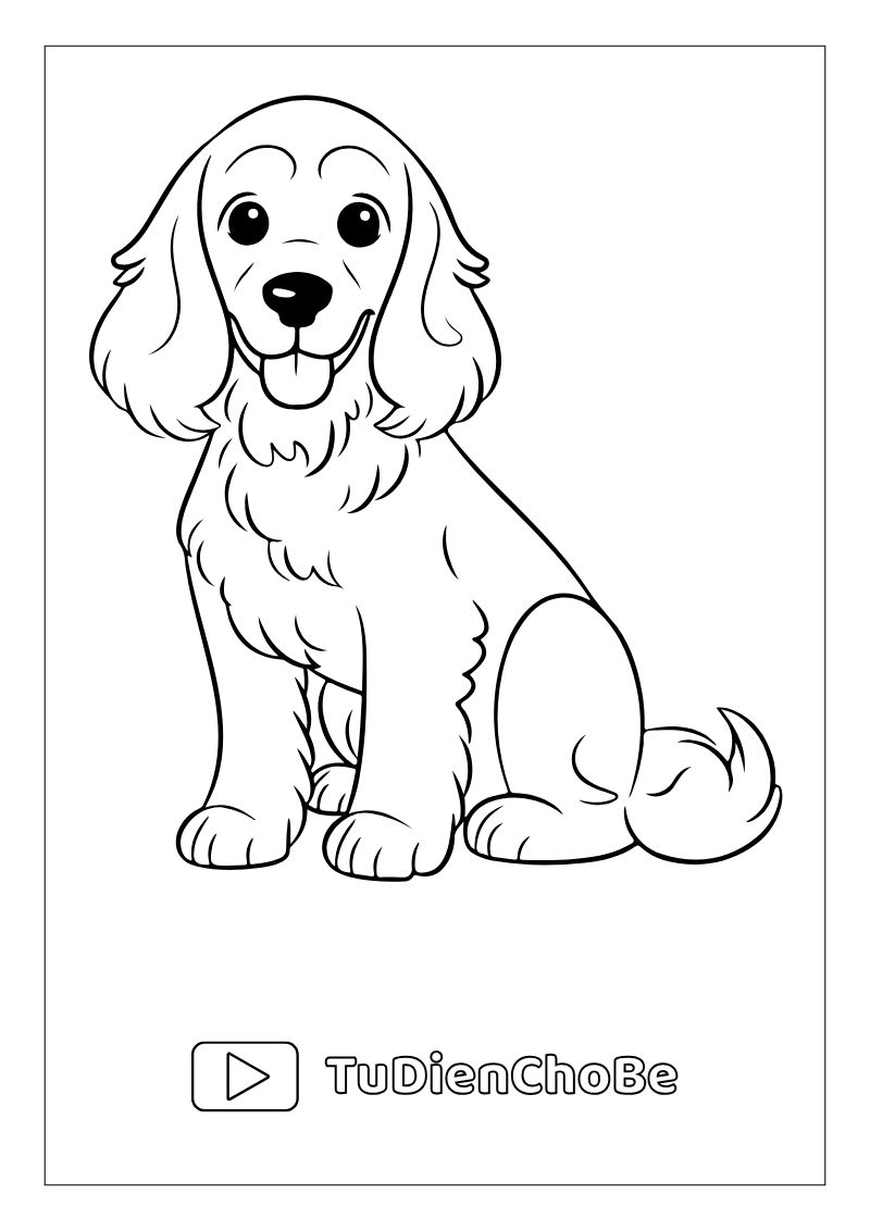 Tranh tô màu con chó dễ thương cho bé, hình chó ngộ nghĩnh đáng yêu miễn phí tải về