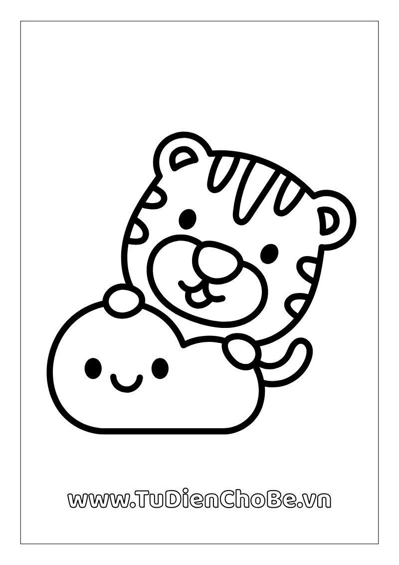 Tranh tô màu con hổ cho bé, hình hổ ngộ nghĩnh rõ nét, miễn phí tải về