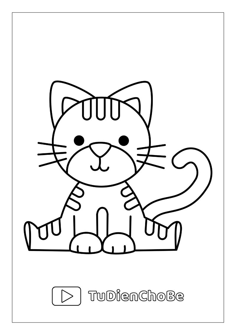 Tranh tô màu con hổ cho bé, hình hổ ngộ nghĩnh rõ nét, miễn phí tải về