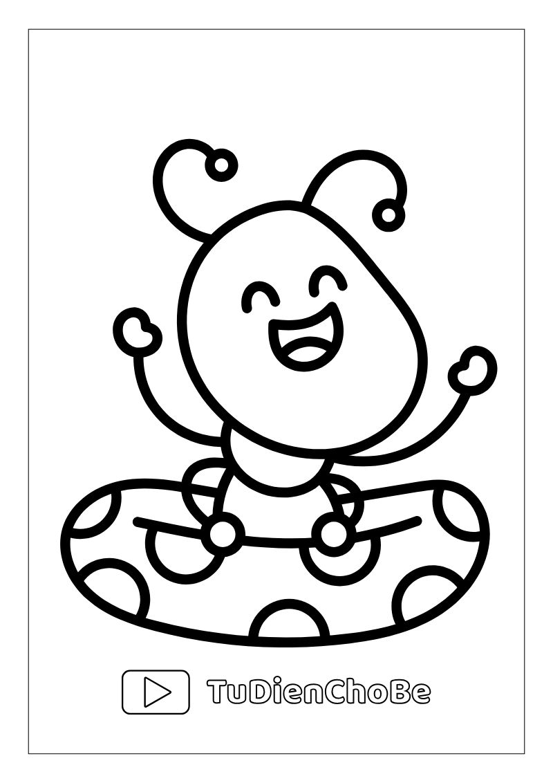 Tranh tô màu con kiến dễ thương cho bé, hình con kiến ngộ nghĩnh rõ nét miễn phí tải về