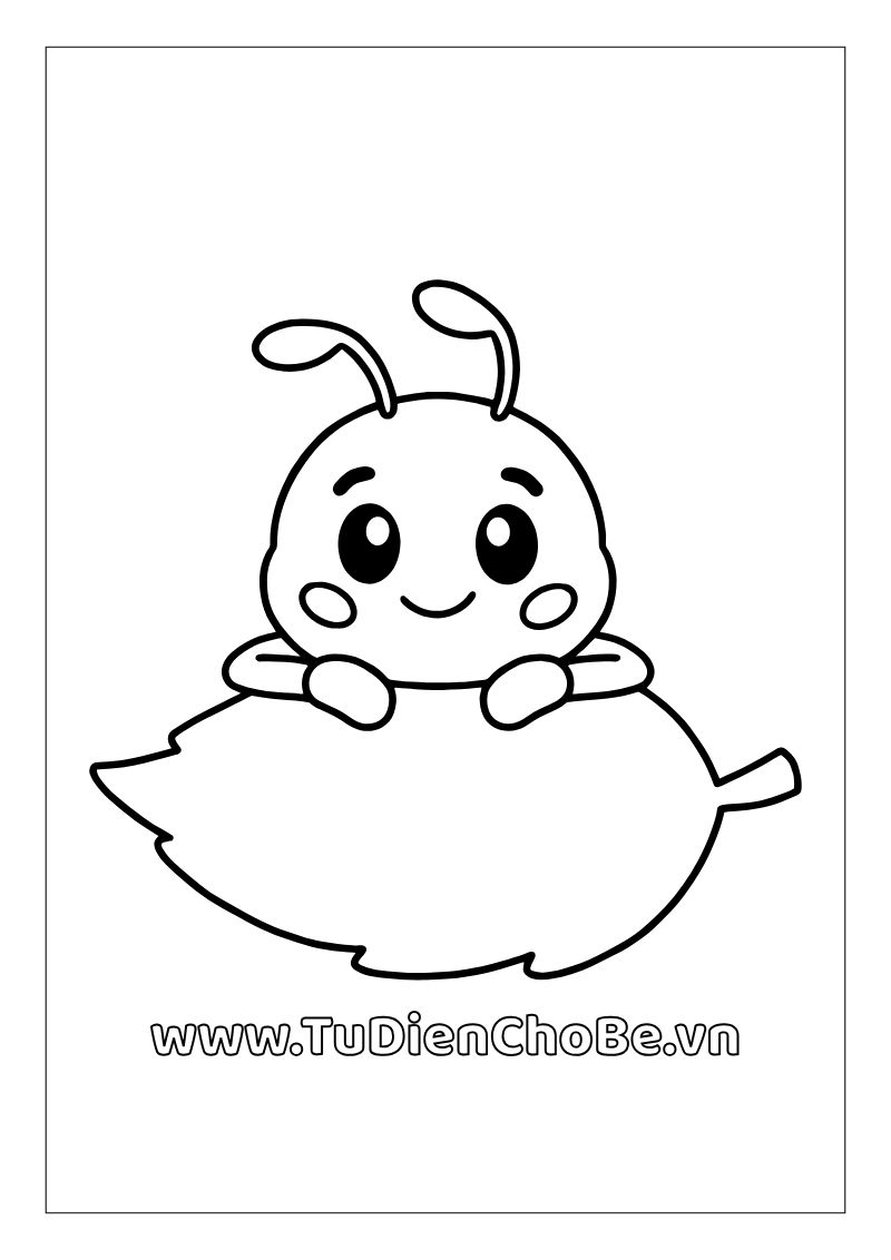 Tranh tô màu con kiến dễ thương cho bé, hình con kiến ngộ nghĩnh rõ nét miễn phí tải về