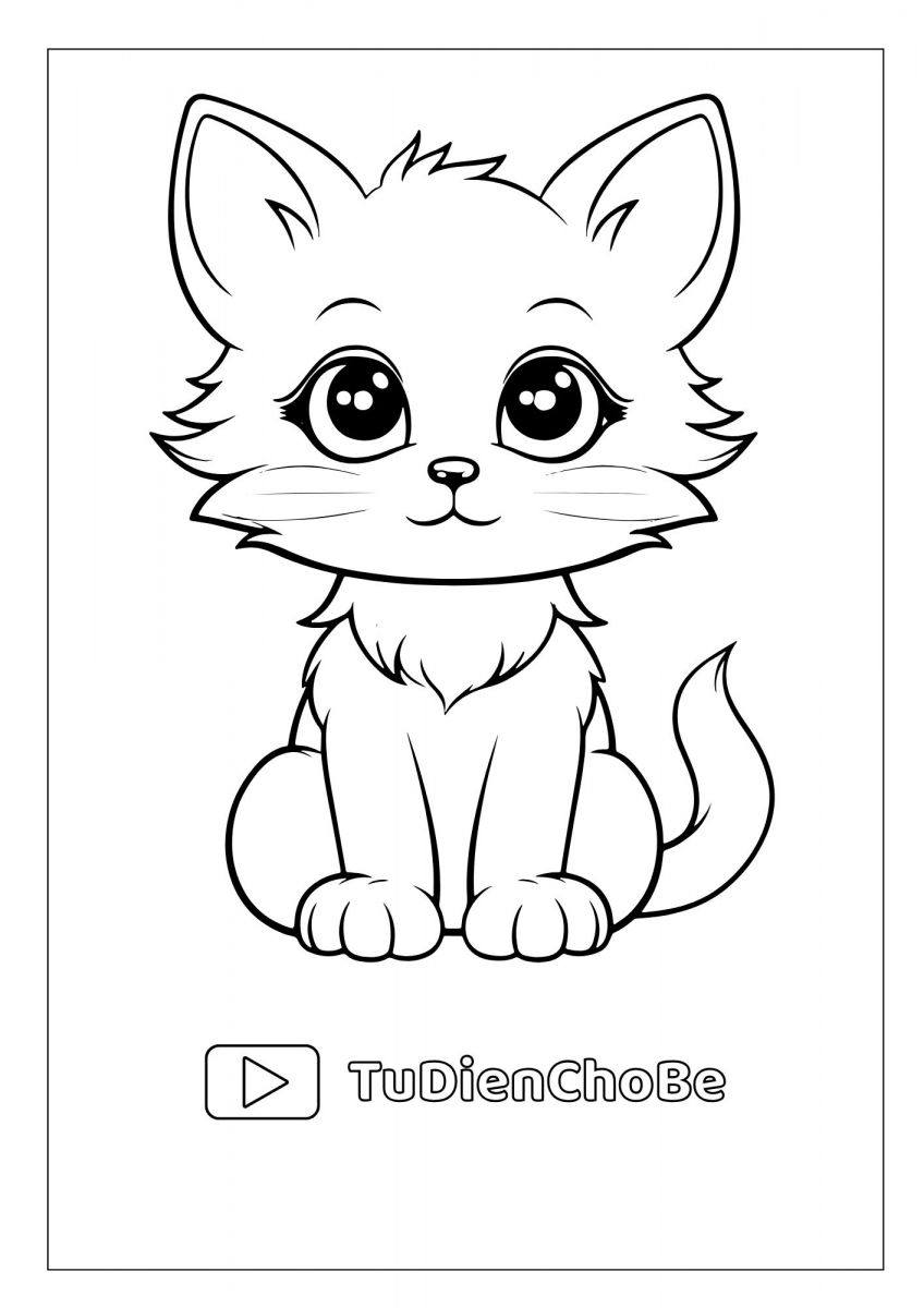 tranh tô màu mèo miễn phí, hình tô màu con mèo đẹp, tranh tô màu mèo dễ in