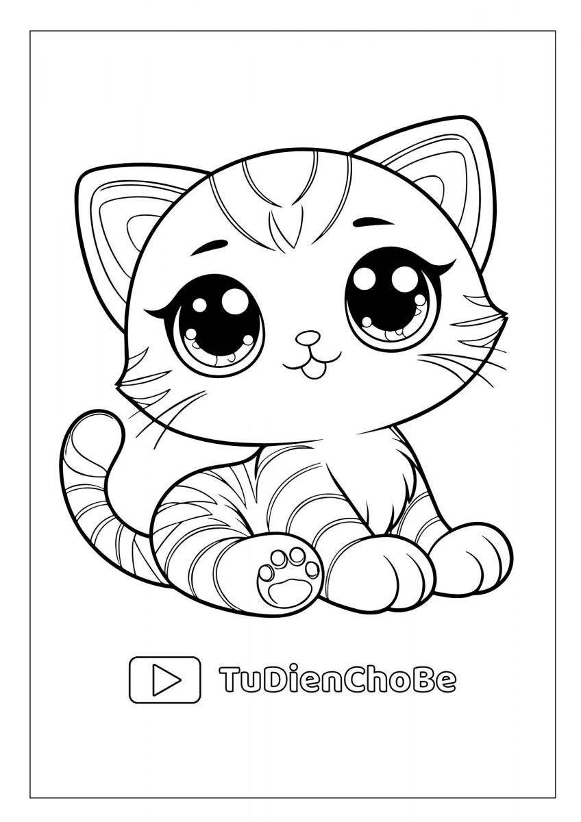 tranh tô màu mèo miễn phí, hình tô màu con mèo đẹp, tranh tô màu mèo dễ in