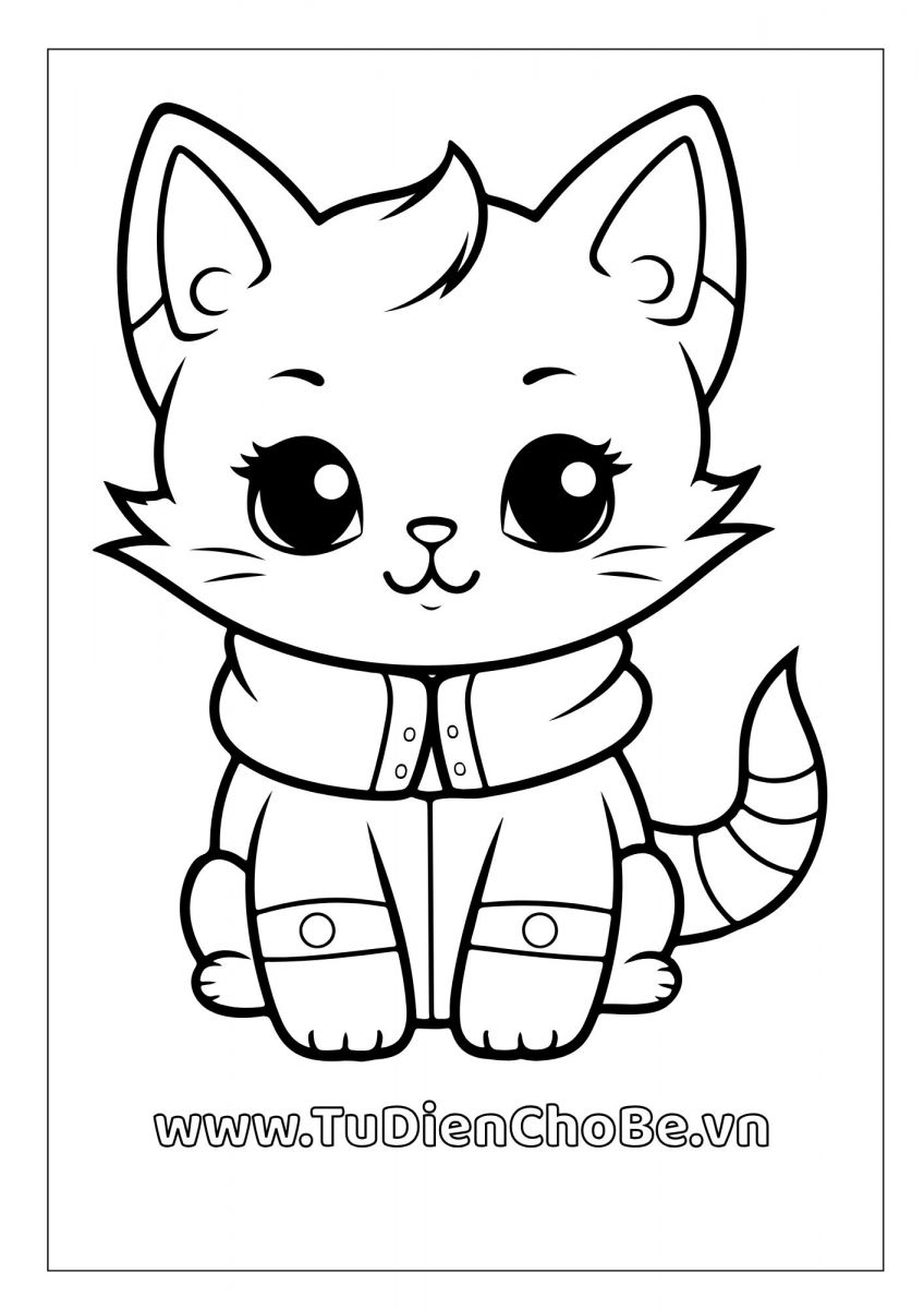 tranh tô màu mèo miễn phí, hình tô màu con mèo đẹp, tranh tô màu mèo dễ in