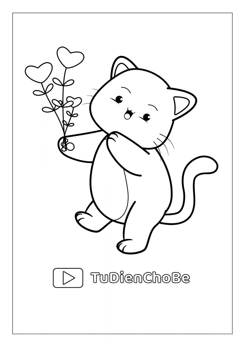 tranh tô màu mèo miễn phí, hình tô màu con mèo đẹp, tranh tô màu mèo dễ in