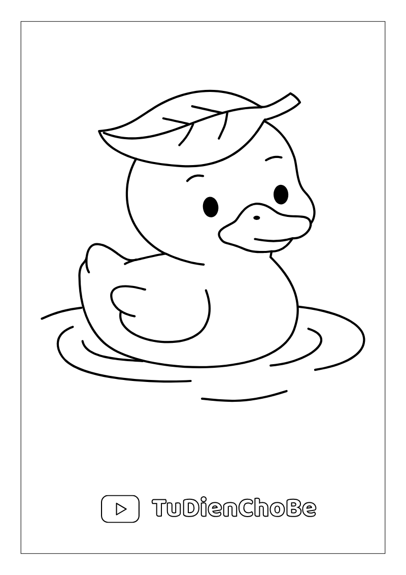 Tranh tô màu con vịt dễ thương cho bé tập tô và học về động vật quanh ta