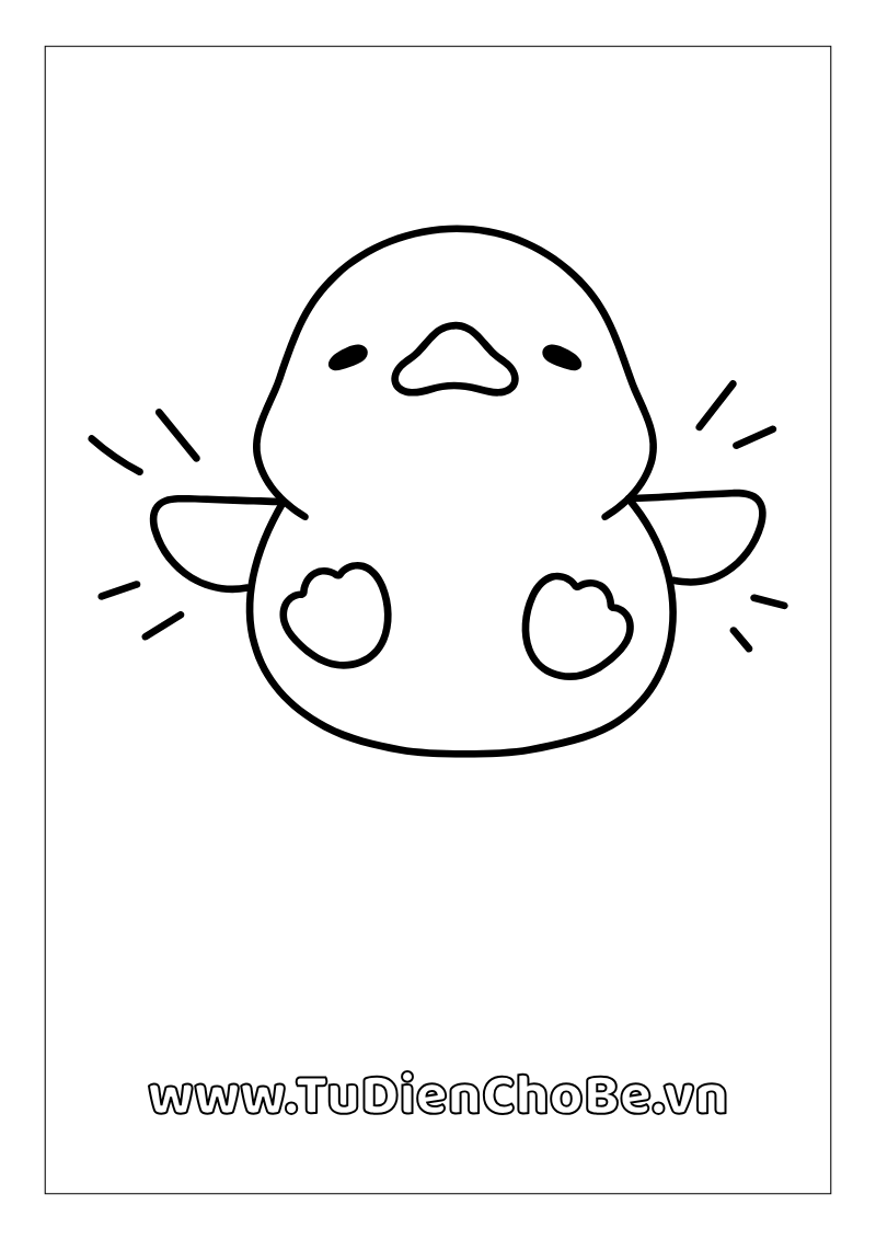 Tranh tô màu con vịt dễ thương cho bé tập tô và học về động vật quanh ta