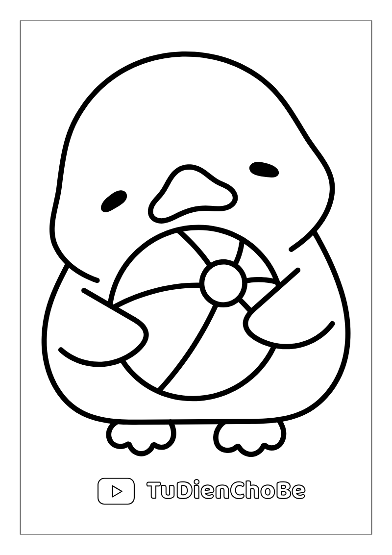 Tranh tô màu con vịt dễ thương cho bé tập tô và học về động vật quanh ta