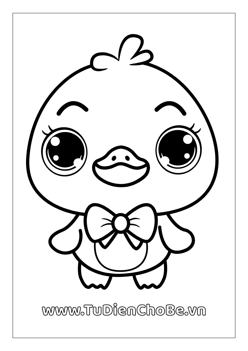 Tranh tô màu con vịt dễ thương cho bé tập tô và học về động vật quanh ta