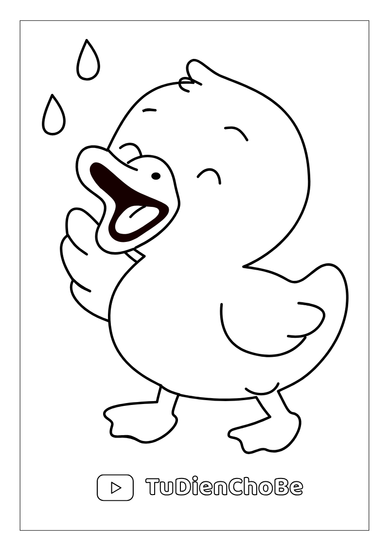 Tranh tô màu con vịt dễ thương cho bé tập tô và học về động vật quanh ta