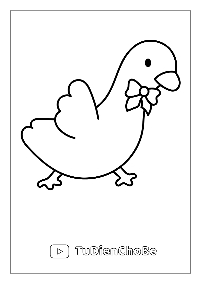Tranh tô màu con vịt dễ thương cho bé tập tô và học về động vật quanh ta