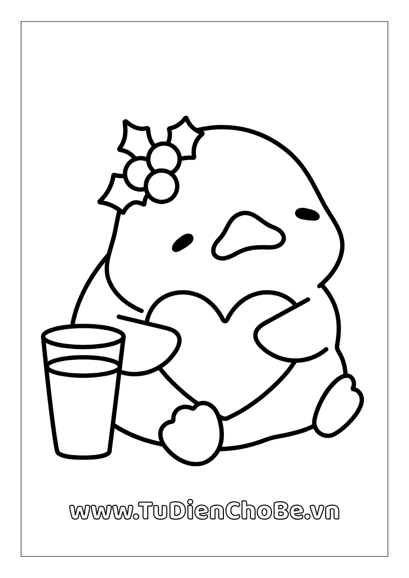 Tranh tô màu con vịt dễ thương cho bé tập tô và học về động vật quanh ta