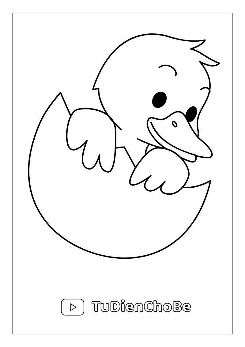 Tranh tô màu con vịt dễ thương cho bé tập tô và học về động vật quanh ta