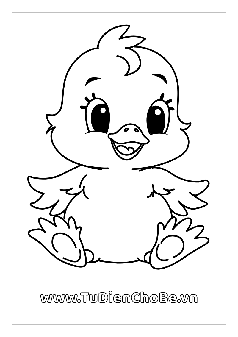 Tranh tô màu con vịt dễ thương cho bé tập tô và học về động vật quanh ta