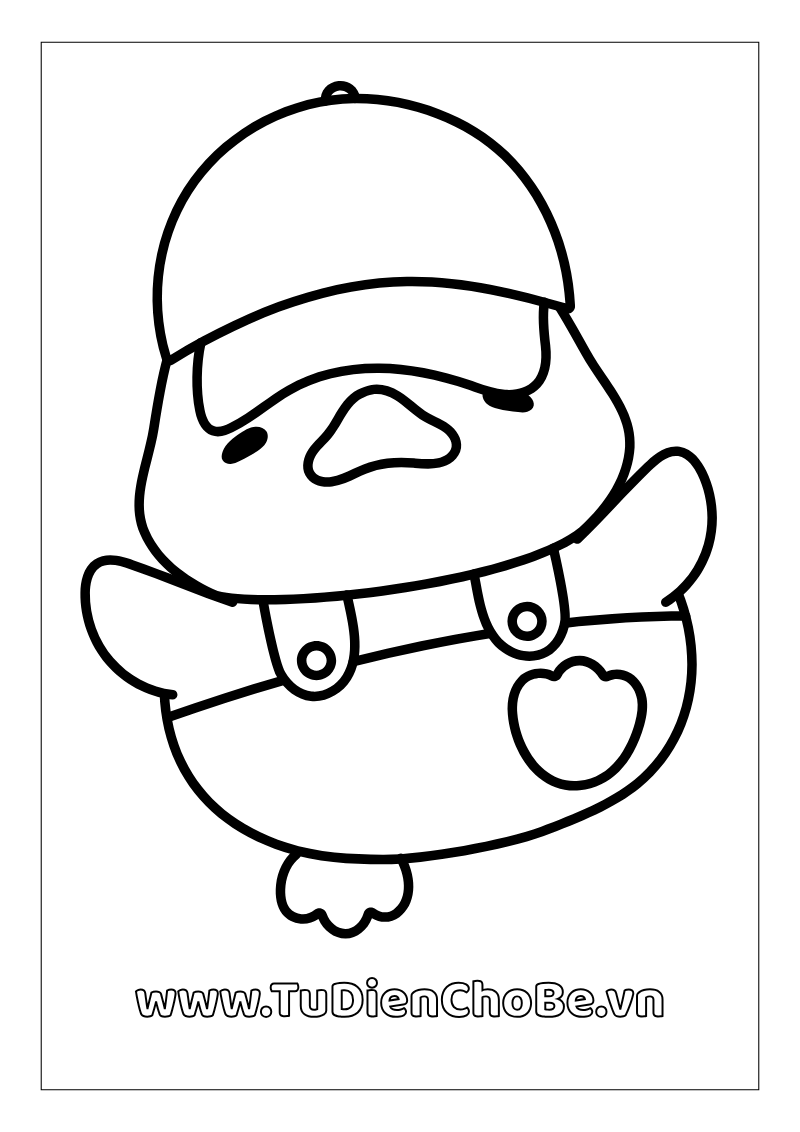 Tranh tô màu con vịt dễ thương cho bé tập tô và học về động vật quanh ta