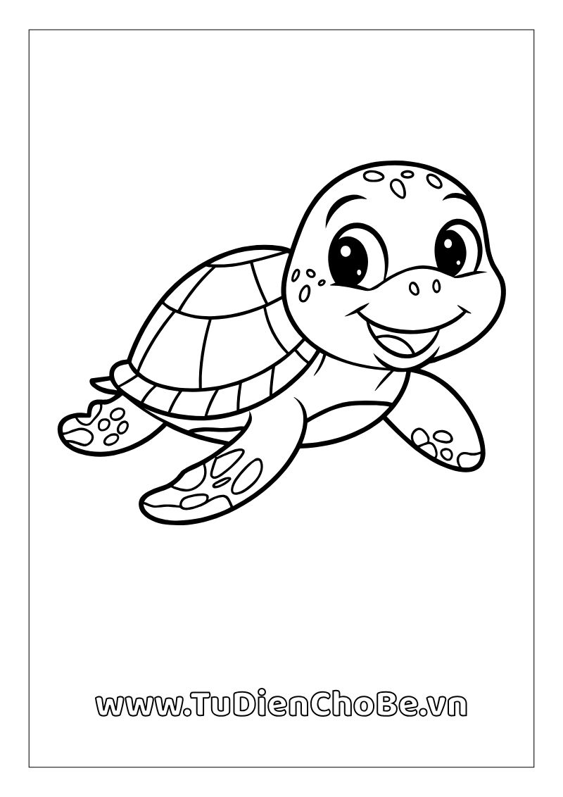 Tranh tô màu động vật biển cho bé – hình vẽ cá, rùa, bạch tuộc, sao biển dễ thương