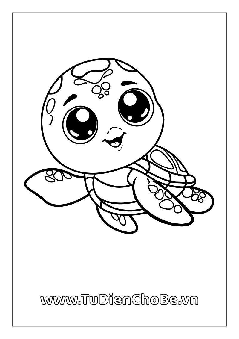 Tranh tô màu động vật biển cho bé – hình vẽ cá, rùa, bạch tuộc, sao biển dễ thương