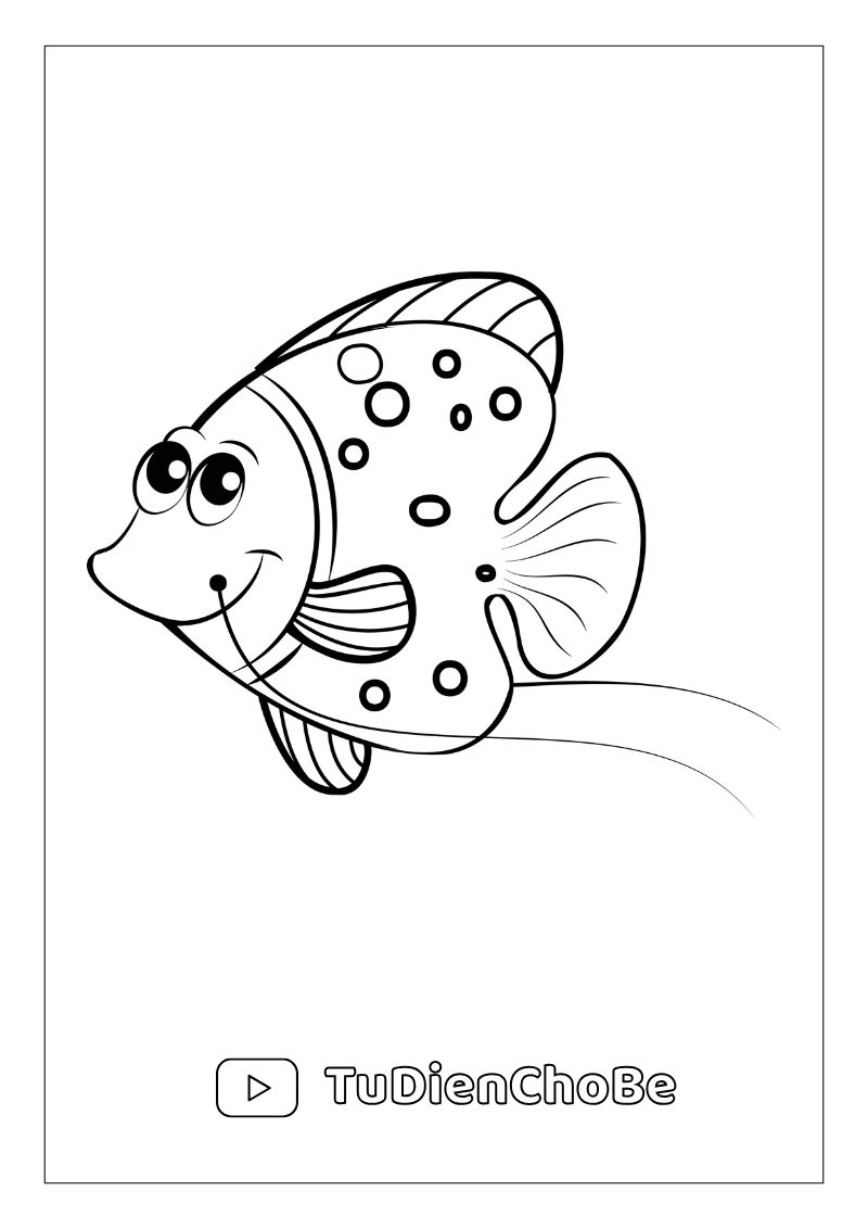 Tranh tô màu động vật biển cho bé – hình vẽ cá, rùa, bạch tuộc, sao biển dễ thương