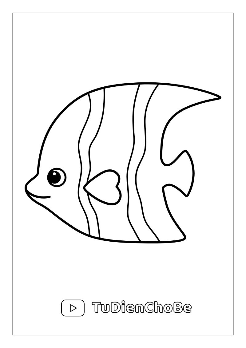 Tranh tô màu động vật biển cho bé – hình vẽ cá, rùa, bạch tuộc, sao biển dễ thương