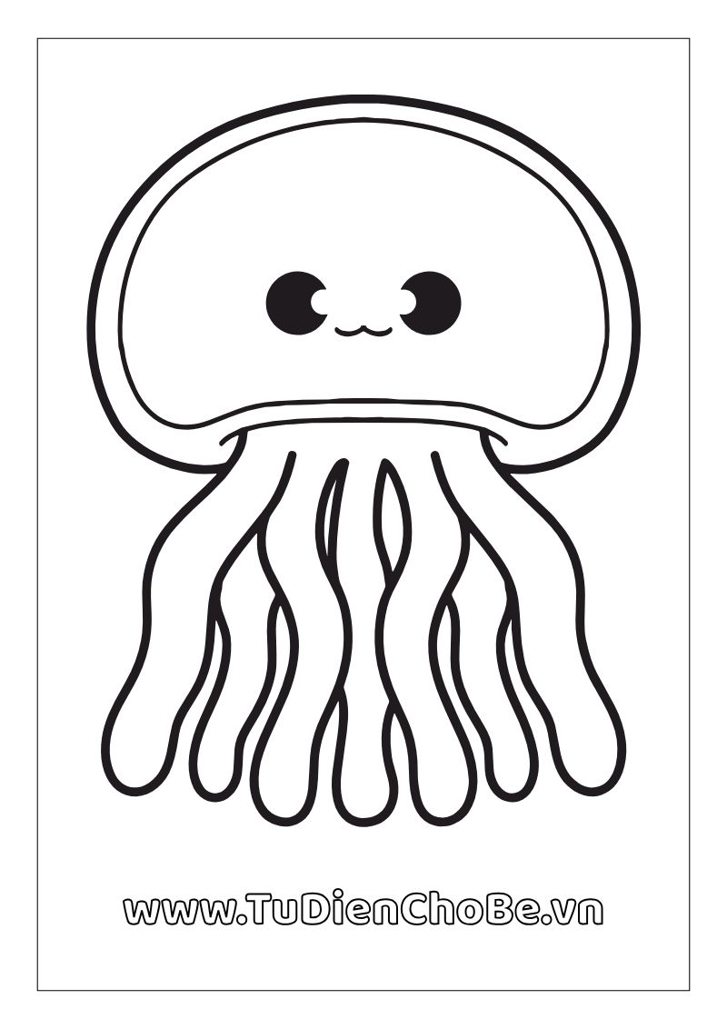 Tranh tô màu động vật biển cho bé – hình vẽ cá, rùa, bạch tuộc, sao biển dễ thương