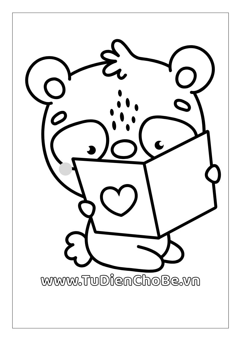 Tranh tô màu gấu trúc dễ thương cho bé, hình gấu trúc rõ nét miễn phí tải về