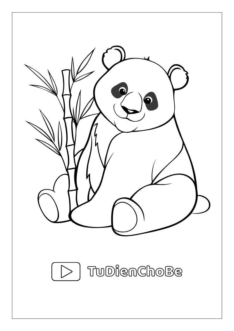 Tranh tô màu gấu trúc dễ thương cho bé, hình gấu trúc rõ nét miễn phí tải về