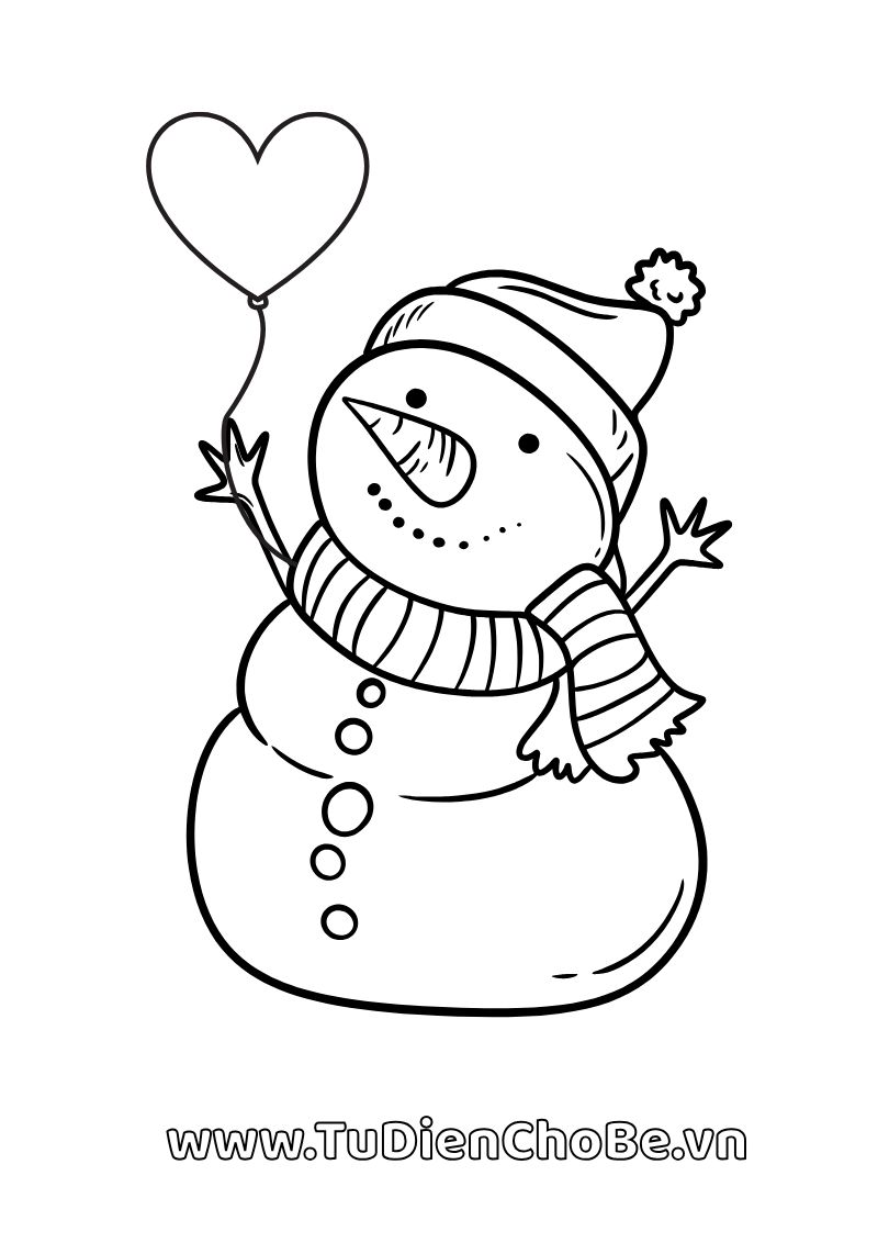 Tranh tô màu Giáng Sinh cho bé với ông già Noel, cây thông, tuần lộc và quà Noel dễ thương