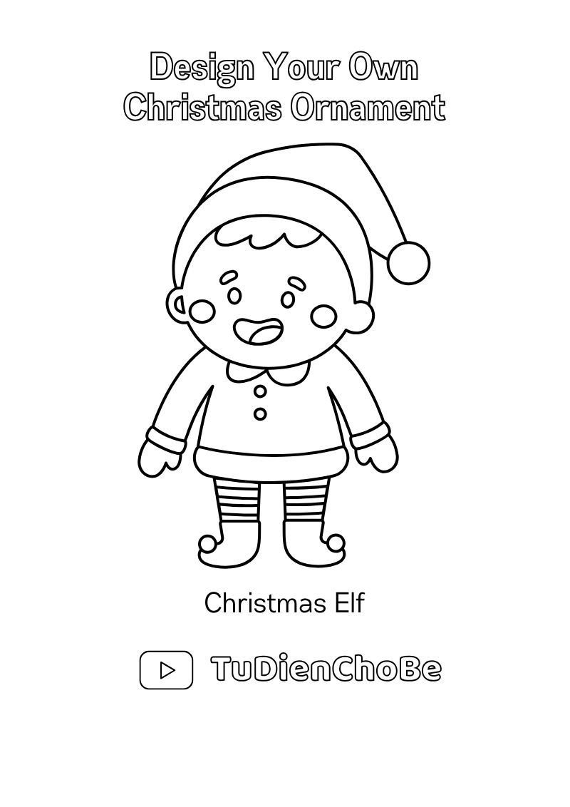 Tranh tô màu Giáng Sinh cho bé với ông già Noel, cây thông, tuần lộc và quà Noel dễ thương