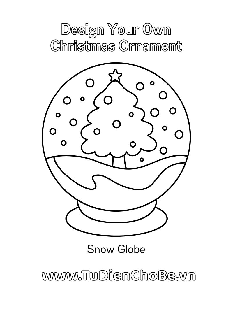 Tranh tô màu Giáng Sinh cho bé với ông già Noel, cây thông, tuần lộc và quà Noel dễ thương