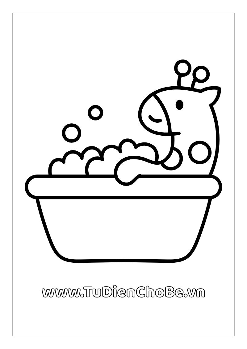 tranh tô màu hươu cao cổ đẹp, tranh tô màu hươu cao cổ rõ nét, hình tô màu hươu cao cổ hoạt hình,