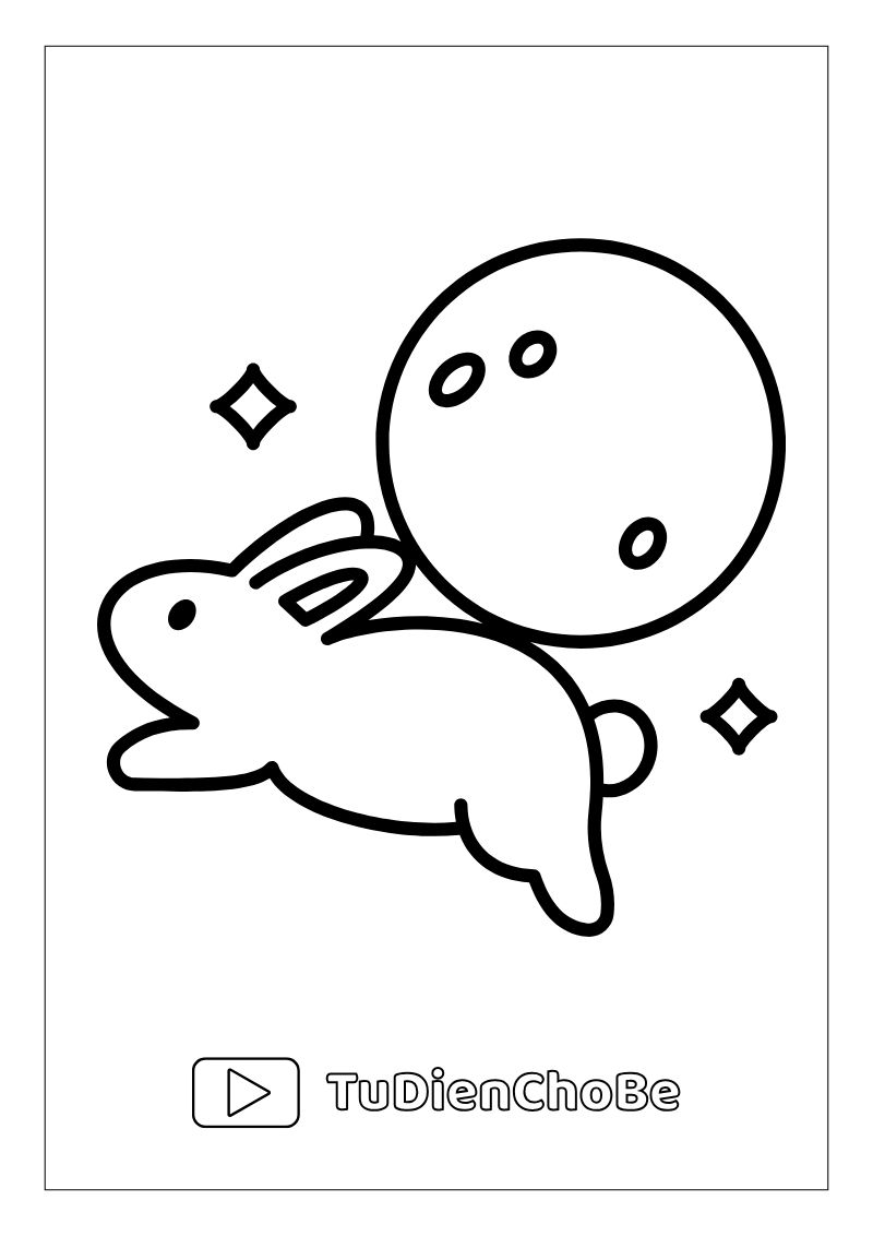 Tranh tô màu Tết Trung Thu cho bé, hình lồng đèn, múa lân, chị Hằng chú Cuội dễ thương, miễn phí tải về