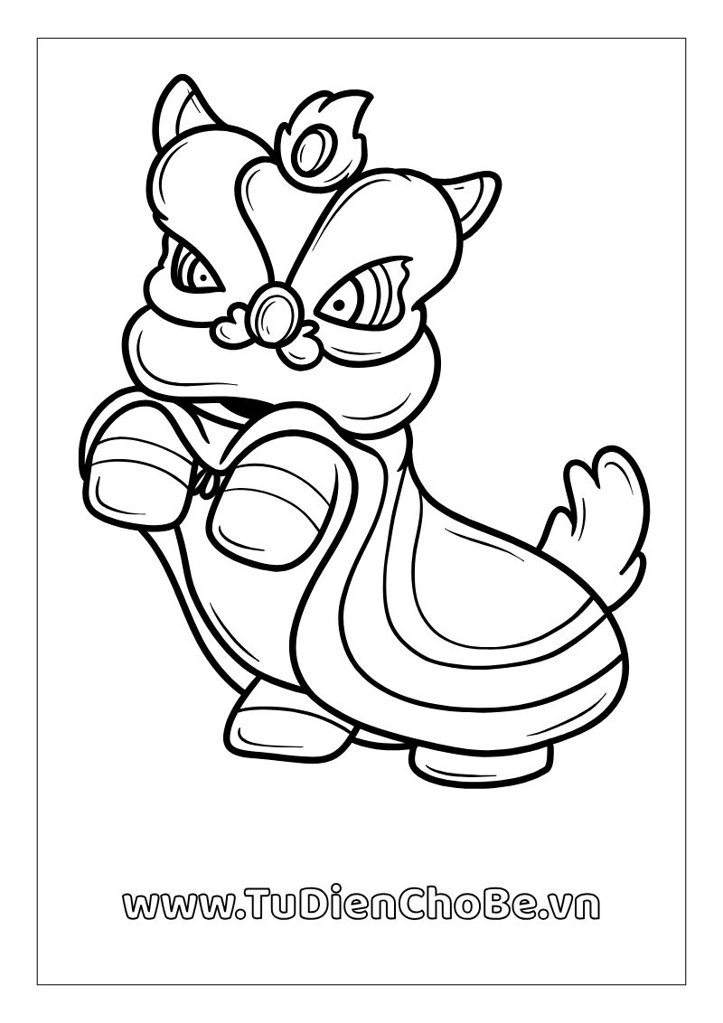 Tranh tô màu Tết Trung Thu cho bé, hình lồng đèn, múa lân, chị Hằng chú Cuội dễ thương, miễn phí tải về