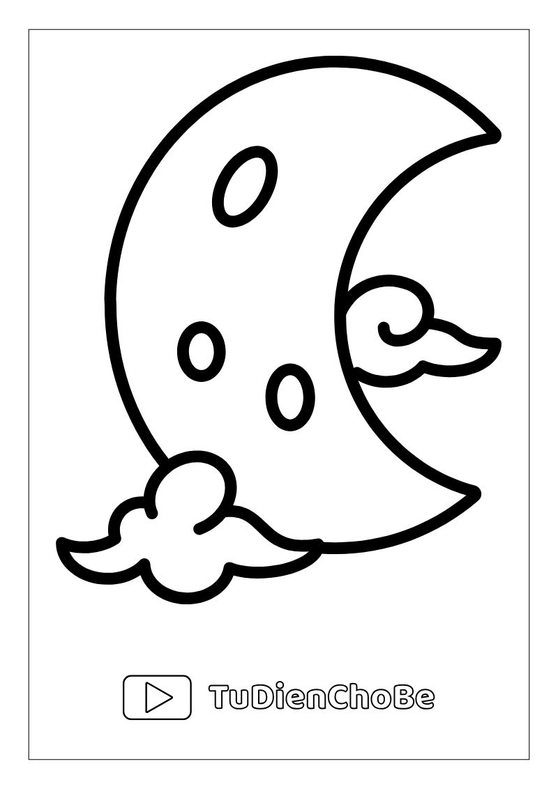 Tranh tô màu Tết Trung Thu cho bé, hình lồng đèn, múa lân, chị Hằng chú Cuội dễ thương, miễn phí tải về