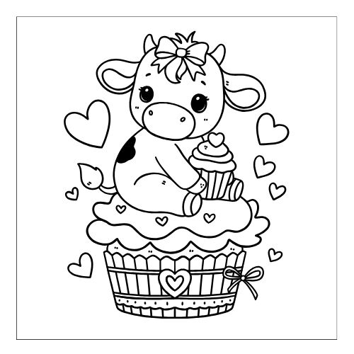 Tranh tô màu Con Bò