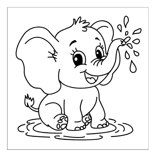 Tranh tô màu con Voi